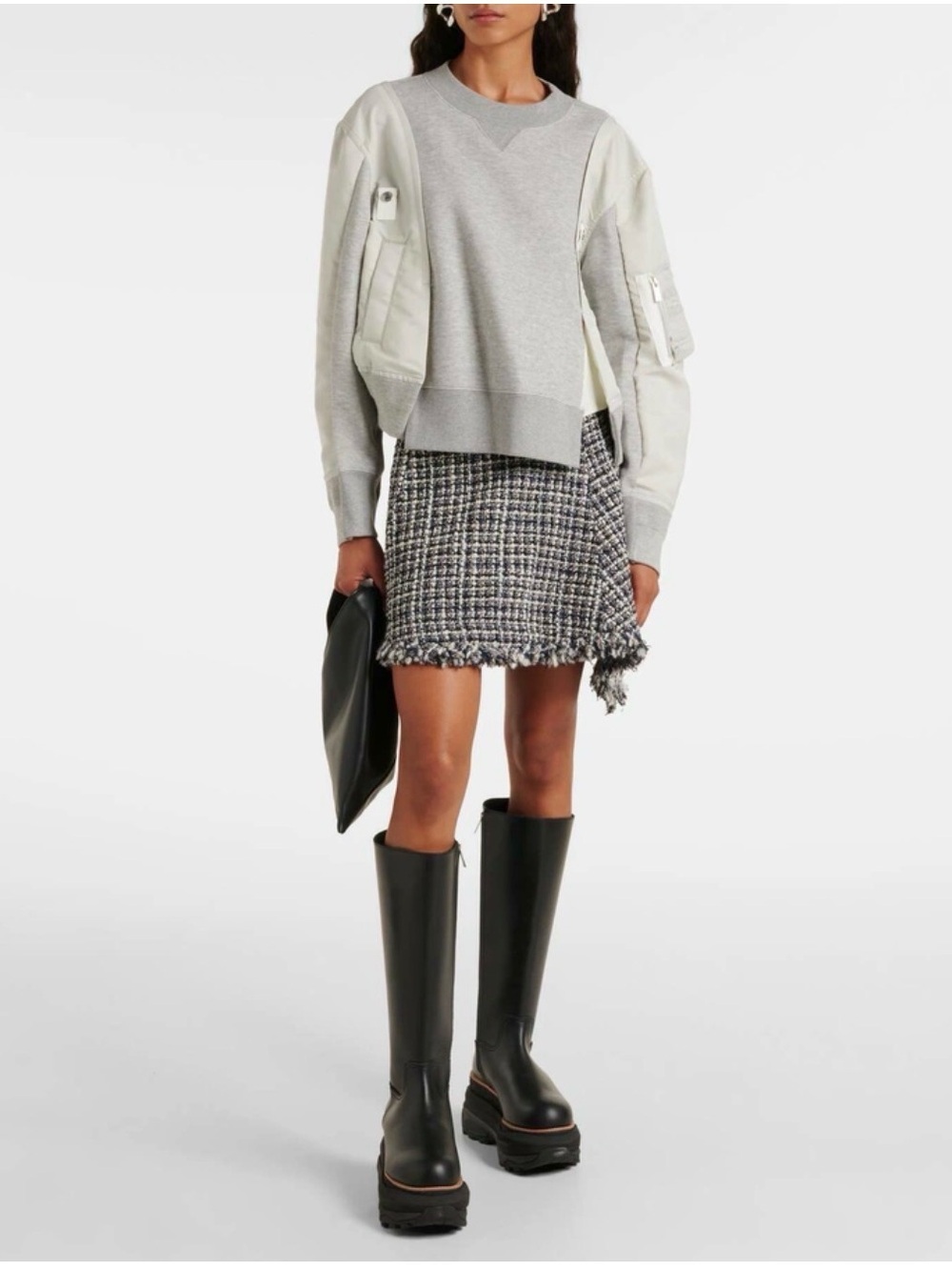 NWT Sacai Leather Platform Knee High Boots Size 8